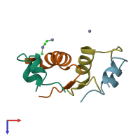 PDB entry 1zni coloured by chain, top view.