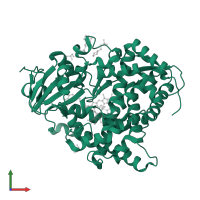 Bifunctional cytochrome P450/NADPH--P450 reductase in PDB entry 1zoa, assembly 2, front view.