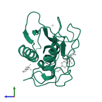 Neutrophil collagenase in PDB entry 1zs0, assembly 1, side view.