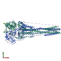 PDB entry 1ztm coloured by chain, front view.