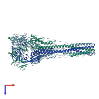 PDB entry 1ztm coloured by chain, top view.