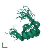 PDB entry 1zwv coloured by chain, ensemble of 20 models, front view.