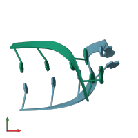 PDB entry 200d coloured by chain, front view.