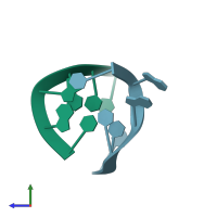 PDB entry 200d coloured by chain, side view.