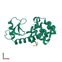 PDB entry 221l coloured by chain, front view.