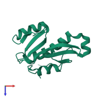 PDB entry 2a1v coloured by chain, top view.