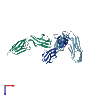 PDB entry 2a38 coloured by chain, top view.