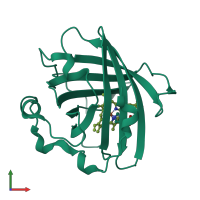 Monomeric assembly 1 of PDB entry 2a3f coloured by chemically distinct molecules, front view.