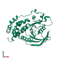 PDB entry 2a8b coloured by chain, front view.