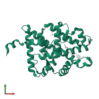 Mineralocorticoid receptor in PDB entry 2aa2, assembly 1, front view.