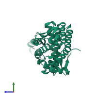 Mineralocorticoid receptor in PDB entry 2aa2, assembly 1, side view.
