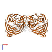 Aralkylamine dehydrogenase heavy chain in PDB entry 2agw, assembly 1, top view.