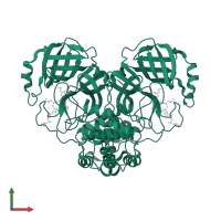 3C-like proteinase nsp5 in PDB entry 2amd, assembly 1, front view.