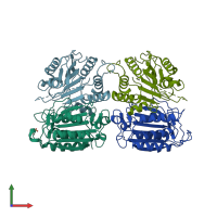 PDB entry 2ar9 coloured by chain, front view.