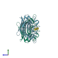 PDB entry 2arb coloured by chain, side view.