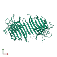 Legume lectin domain-containing protein in PDB entry 2arb, assembly 1, front view.