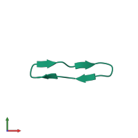 Retrocyclin-2 in PDB entry 2atg, assembly 1, front view.