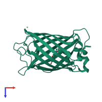 PDB entry 2awl coloured by chain, top view.