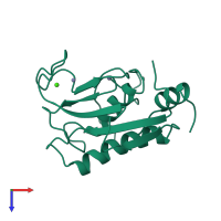 PDB entry 2ayk coloured by chain, top view.