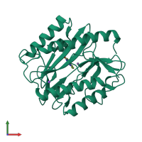 PDB entry 2bb7 coloured by chain, front view.