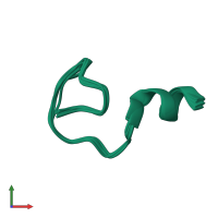 PDB entry 2bbl coloured by chain, ensemble of 10 models, front view.