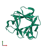 Fibroblast growth factor 2 in PDB entry 2bfh, assembly 1, front view.