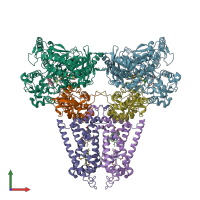 PDB entry 2bs3 coloured by chain, front view.