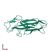 PDB entry 2bs8 coloured by chain, front view.