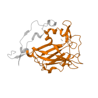 The deposited structure of PDB entry 2but contains 1 copy of Pfam domain PF00775 (Dioxygenase) in Protocatechuate 3,4-dioxygenase beta chain. Showing 1 copy in chain B.