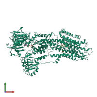 PDB entry 2by4 coloured by chain, front view.