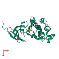 PDB entry 2c3l coloured by chain, top view.