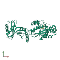 PDB entry 2c5s coloured by chain, front view.