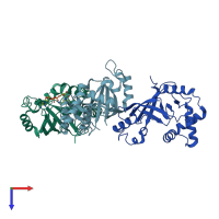 PDB entry 2c8f coloured by chain, top view.