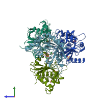 PDB entry 2c8h coloured by chain, side view.