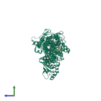 PDB entry 2c8k coloured by chain, side view.