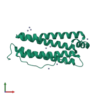 PDB entry 2cei coloured by chain, front view.