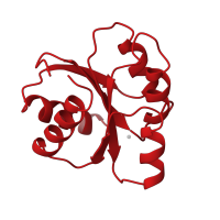 The deposited structure of PDB entry 2che contains 1 copy of CATH domain 3.40.50.2300 (Rossmann fold) in Chemotaxis protein CheY. Showing 1 copy in chain A.