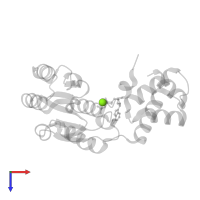 MAGNESIUM ION in PDB entry 2chg, assembly 1, top view.