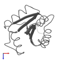Chemotaxis protein CheY in PDB entry 2chy, assembly 1, top view.
