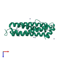PDB entry 2cih coloured by chain, top view.