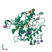 PDB entry 2ciy coloured by chain, front view.