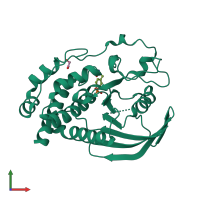 PDB entry 2cjz coloured by chain, front view.
