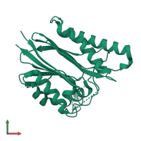 Serine/threonine protein phosphatase PstP in PDB entry 2cm1, assembly 1, front view.