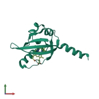 PDB entry 2cmn coloured by chain, front view.