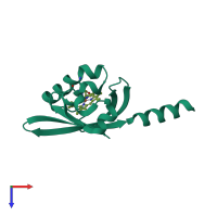 PDB entry 2cmn coloured by chain, top view.