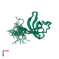 PDB entry 2ct3 coloured by chain, ensemble of 20 models, top view.