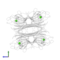 CALCIUM ION in PDB entry 2cwm, assembly 1, side view.