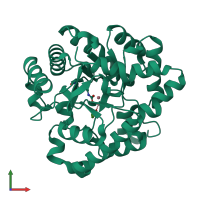 PDB entry 2d2j coloured by chain, front view.