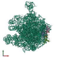 PDB entry 2d3o coloured by chain, front view.