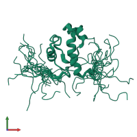 PDB entry 2d8c coloured by chain, ensemble of 20 models, front view.